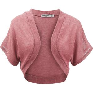 imageLock and Love Womens Versatile Open Front Lightweight Short Sleeve Bolero ShrugWsk1529mauve