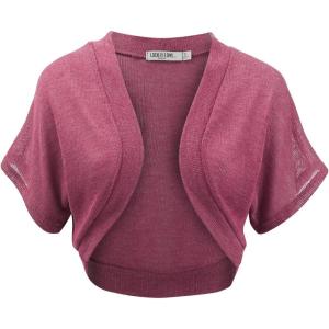 imageLock and Love Womens Versatile Open Front Lightweight Short Sleeve Bolero ShrugWsk1529wine