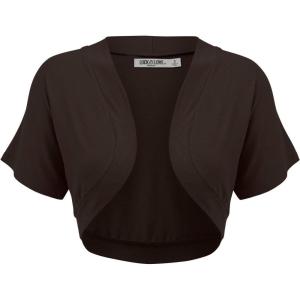 imageLock and Love Womens Versatile Open Front Lightweight Short Sleeve Bolero ShrugWsk1785brown