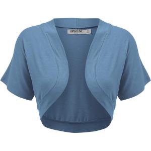 imageLock and Love Womens Versatile Open Front Lightweight Short Sleeve Bolero ShrugWsk1785denim