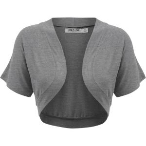 imageLock and Love Womens Versatile Open Front Lightweight Short Sleeve Bolero ShrugWsk1785hdg