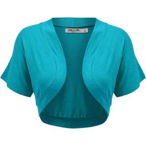 imageLock and Love Womens Versatile Open Front Lightweight Short Sleeve Bolero ShrugWsk1785jade