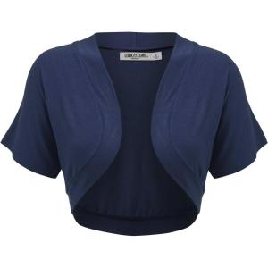 imageLock and Love Womens Versatile Open Front Lightweight Short Sleeve Bolero ShrugWsk1785navy