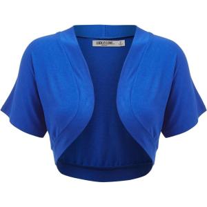 imageLock and Love Womens Versatile Open Front Lightweight Short Sleeve Bolero ShrugWsk1785royalbrite
