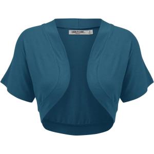 imageLock and Love Womens Versatile Open Front Lightweight Short Sleeve Bolero ShrugWsk1785teal