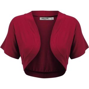 imageLock and Love Womens Versatile Open Front Lightweight Short Sleeve Bolero ShrugWsk1785wine