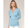 imageLock and Love Womens 34 Sleeve Cross Front Wrapped V Neck Top S3XLWt1255aqua