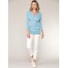 imageLock and Love Womens 34 Sleeve Cross Front Wrapped V Neck Top S3XLWt1255aqua
