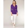 imageLock and Love Womens 34 Sleeve Cross Front Wrapped V Neck Top S3XLWt1255darkpurple