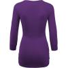 imageLock and Love Womens 34 Sleeve Cross Front Wrapped V Neck Top S3XLWt1255darkpurple