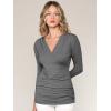 imageLock and Love Womens 34 Sleeve Cross Front Wrapped V Neck Top S3XLWt1255hdg