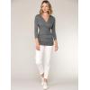 imageLock and Love Womens 34 Sleeve Cross Front Wrapped V Neck Top S3XLWt1255hdg