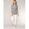 imageLock and Love Womens 34 Sleeve Cross Front Wrapped V Neck Top S3XLWt1255heathergrey