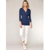 imageLock and Love Womens 34 Sleeve Cross Front Wrapped V Neck Top S3XLWt1255navy