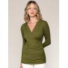 imageLock and Love Womens 34 Sleeve Cross Front Wrapped V Neck Top S3XLWt1255olive
