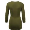 imageLock and Love Womens 34 Sleeve Cross Front Wrapped V Neck Top S3XLWt1255olive