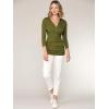 imageLock and Love Womens 34 Sleeve Cross Front Wrapped V Neck Top S3XLWt1255olive
