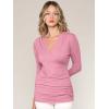 imageLock and Love Womens 34 Sleeve Cross Front Wrapped V Neck Top S3XLWt1255pink