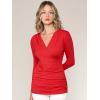 imageLock and Love Womens 34 Sleeve Cross Front Wrapped V Neck Top S3XLWt1255red