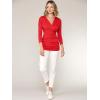 imageLock and Love Womens 34 Sleeve Cross Front Wrapped V Neck Top S3XLWt1255red