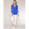 imageLock and Love Womens 34 Sleeve Cross Front Wrapped V Neck Top S3XLWt1255royalbrite