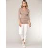 imageLock and Love Womens 34 Sleeve Cross Front Wrapped V Neck Top S3XLWt1255taupe