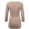 imageLock and Love Womens 34 Sleeve Cross Front Wrapped V Neck Top S3XLWt1255taupe