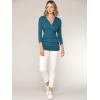 imageLock and Love Womens 34 Sleeve Cross Front Wrapped V Neck Top S3XLWt1255teal