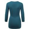 imageLock and Love Womens 34 Sleeve Cross Front Wrapped V Neck Top S3XLWt1255teal