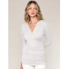imageLock and Love Womens 34 Sleeve Cross Front Wrapped V Neck Top S3XLWt1255white