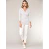 imageLock and Love Womens 34 Sleeve Cross Front Wrapped V Neck Top S3XLWt1255white