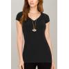 imageLock and Love Womens Basic Slim Fitted Short Sleeve Casual V Neck Cotton T ShirtWt1606black