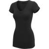 imageLock and Love Womens Basic Slim Fitted Short Sleeve Casual V Neck Cotton T ShirtWt1606black