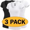 imageLock and Love Womens Basic Slim Fitted Short Sleeve Casual V Neck Cotton T ShirtWt1606blk2 White