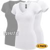 imageLock and Love Womens Basic Slim Fitted Short Sleeve Casual V Neck Cotton T ShirtWt1606blk2 White