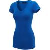 imageLock and Love Womens Basic Slim Fitted Short Sleeve Casual V Neck Cotton T ShirtWt1606blue