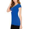 imageLock and Love Womens Basic Slim Fitted Short Sleeve Casual V Neck Cotton T ShirtWt1606blue
