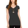 imageLock and Love Womens Basic Slim Fitted Short Sleeve Casual V Neck Cotton T ShirtWt1606charcoal