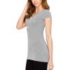 imageLock and Love Womens Basic Slim Fitted Short Sleeve Casual V Neck Cotton T ShirtWt1606heathergrey