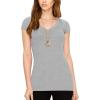 imageLock and Love Womens Basic Slim Fitted Short Sleeve Casual V Neck Cotton T ShirtWt1606heathergrey