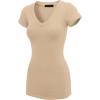 imageLock and Love Womens Basic Slim Fitted Short Sleeve Casual V Neck Cotton T ShirtWt1606khaki