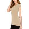imageLock and Love Womens Basic Slim Fitted Short Sleeve Casual V Neck Cotton T ShirtWt1606khaki