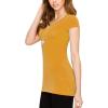 imageLock and Love Womens Basic Slim Fitted Short Sleeve Casual V Neck Cotton T ShirtWt1606mustard