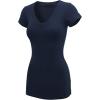 imageLock and Love Womens Basic Slim Fitted Short Sleeve Casual V Neck Cotton T ShirtWt1606navy