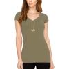imageLock and Love Womens Basic Slim Fitted Short Sleeve Casual V Neck Cotton T ShirtWt1606olive