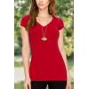 imageLock and Love Womens Basic Slim Fitted Short Sleeve Casual V Neck Cotton T ShirtWt1606red