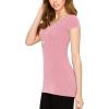 imageLock and Love Womens Basic Slim Fitted Short Sleeve Casual V Neck Cotton T ShirtWt1606rose