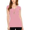 imageLock and Love Womens Basic Slim Fitted Short Sleeve Casual V Neck Cotton T ShirtWt1606rose