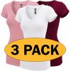 imageLock and Love Womens Basic Slim Fitted Short Sleeve Casual V Neck Cotton T ShirtWt1606rosewhtburg