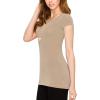 imageLock and Love Womens Basic Slim Fitted Short Sleeve Casual V Neck Cotton T ShirtWt1606taupe